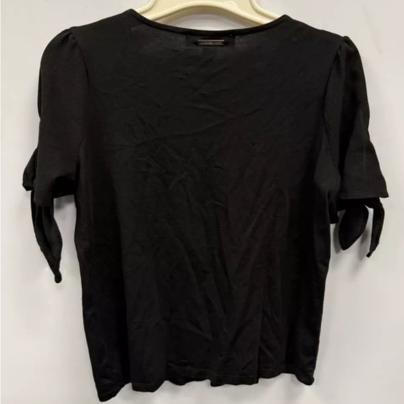 MICHAEL Michael Kors Basics Black Tie Sleeve Blouse Top Women’s Size Small - Picture 2 of 11